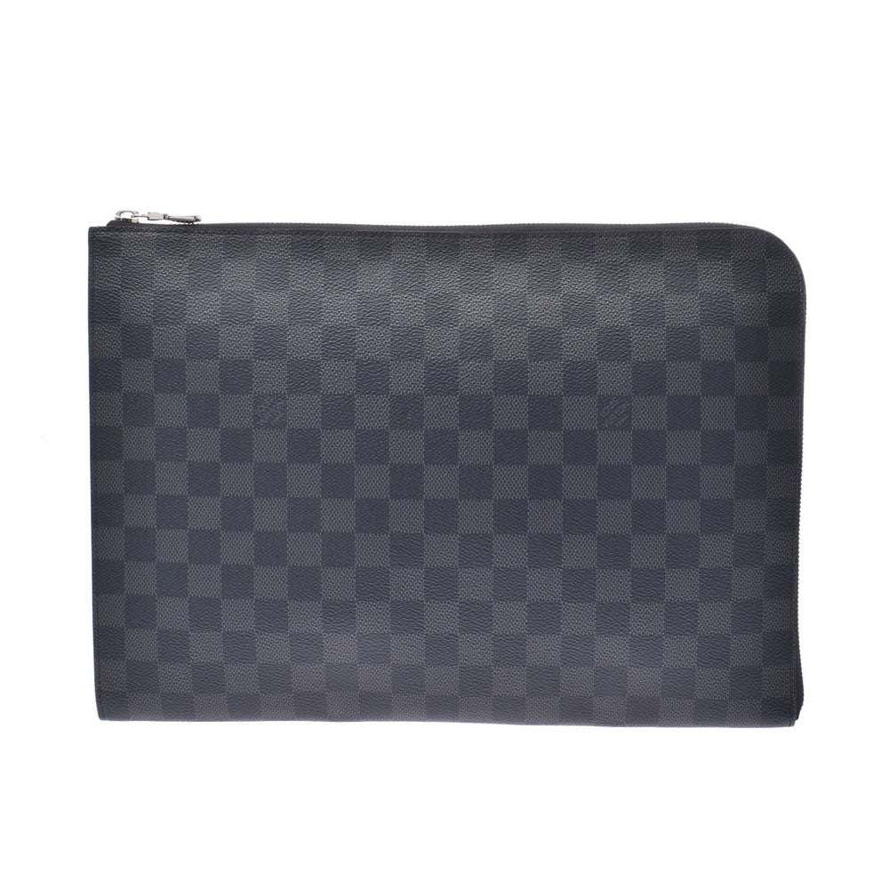 LOUIS VUITTON ルイヴィトン ダミエ グラフィット ポシェットジュールGM 黒/グレー  N64437 メンズ クラッチバッグ Aランク 中古 