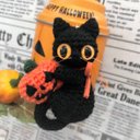 黒猫のハロウィン????*あみぐるみ♡キーホルダー・ストラップ・ボールチェーン