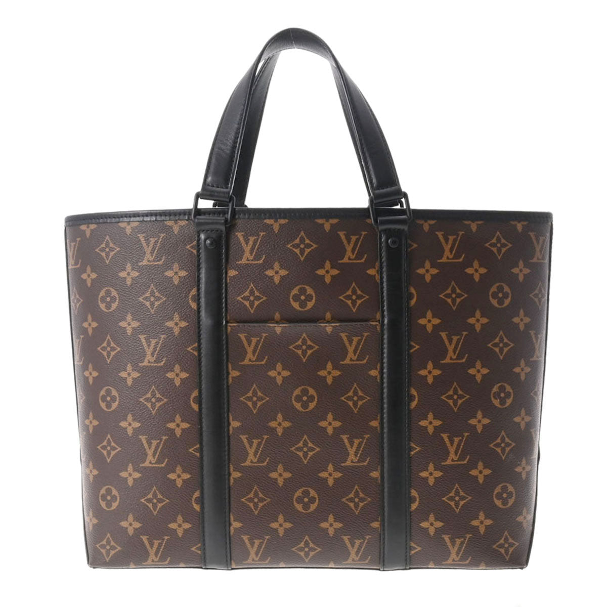 LOUIS VUITTON ルイヴィトン モノグラム マカサー ウィークエンド トートPM  ブラウン/黒 M45734 メンズ モノグラムキャンバス トートバッグ Aランク 中古 