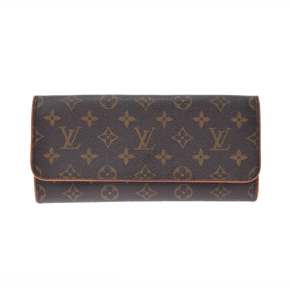 LOUIS VUITTON ルイヴィトン モノグラム ポシェットツイン GM ブラウン M51852 レディース ショルダーバッグ Bランク 中古 