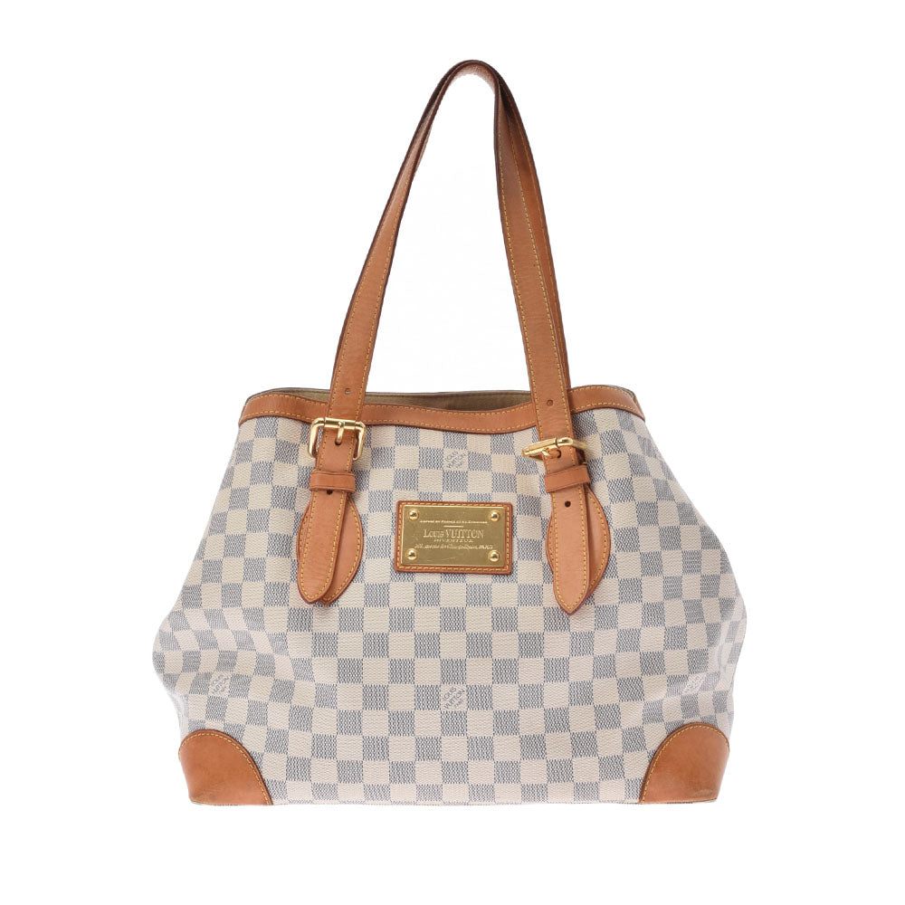 LOUIS VUITTON ルイヴィトン ダミエ アズール ハムステッドMM 白 N51206 レディース ダミエアズールキャンバス トートバッグ Bランク 中古 