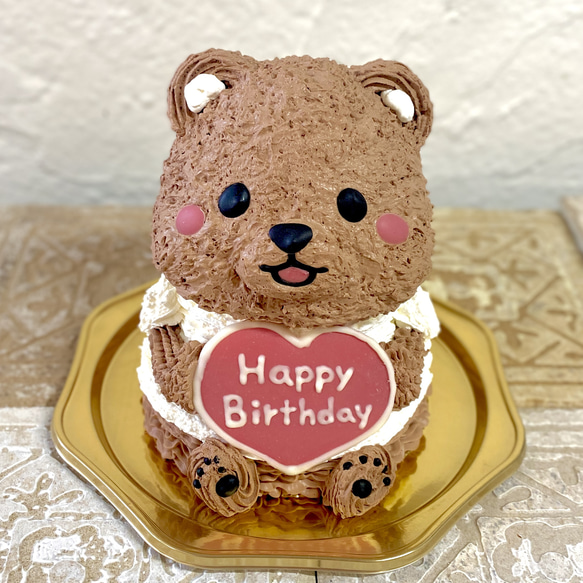 にっこりくまの立体ケーキ　誕生日や記念日に　ガナッシュクリーム　　[ご希望のお届け日・時間帯をご指定ください]