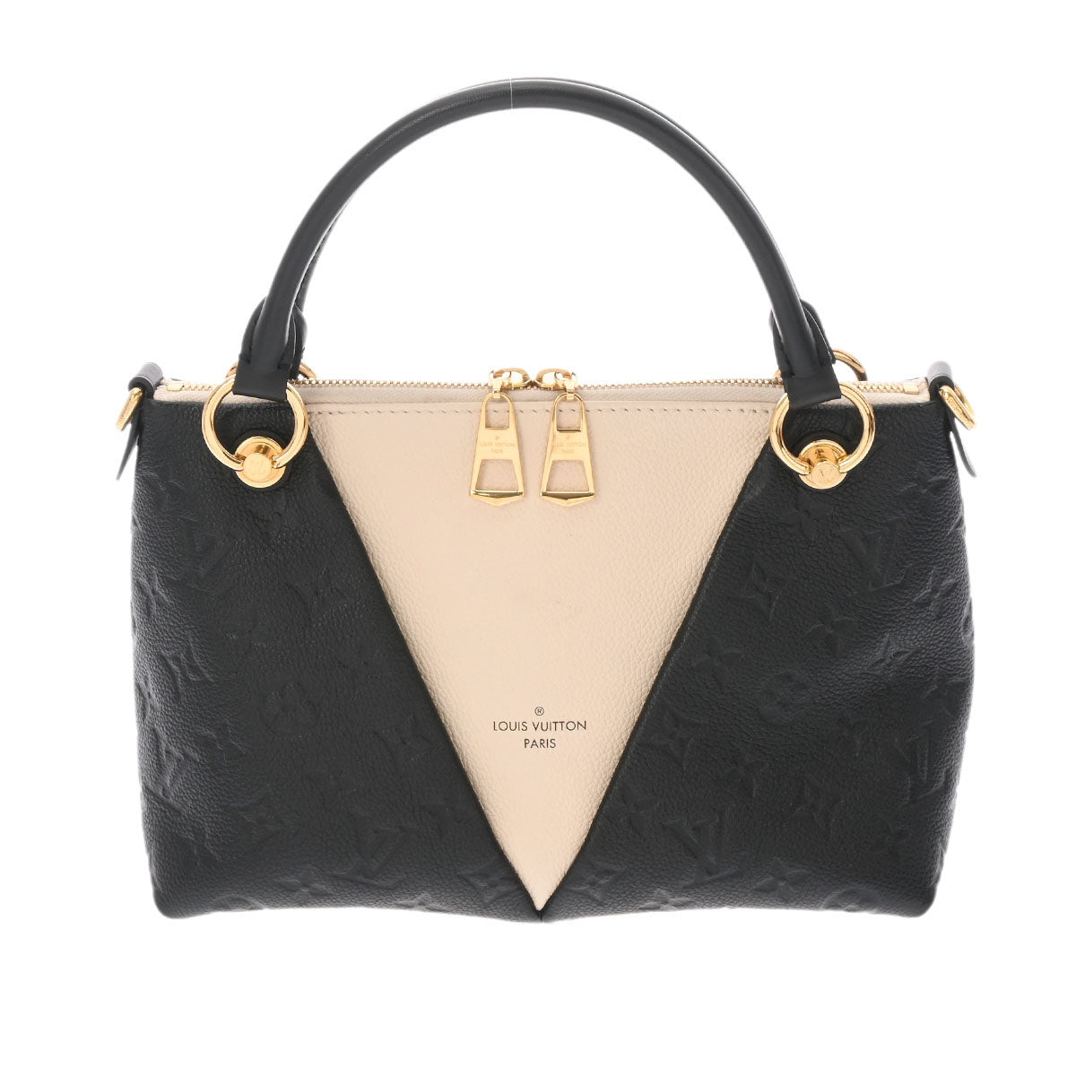 LOUIS VUITTON ルイヴィトン モノグラムアンプラント Vトート BB 2WAY ノワール/ベージュ M44418 レディース レザー ハンドバッグ ABランク 中古 