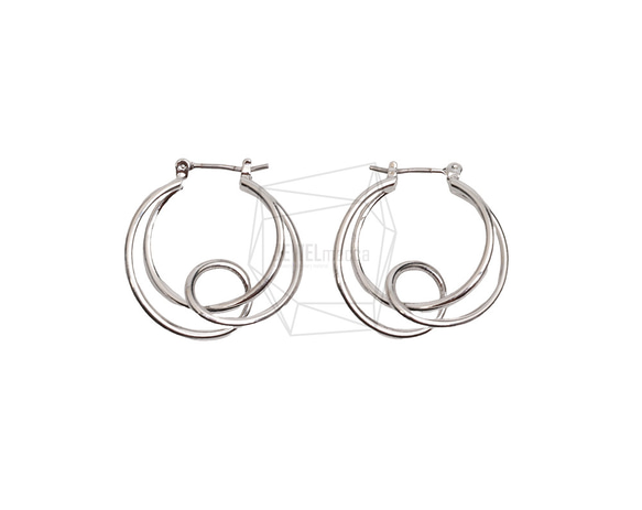 ERG-2699-R【2個入り】ダブルラウンドピアス,Double round Post Earring