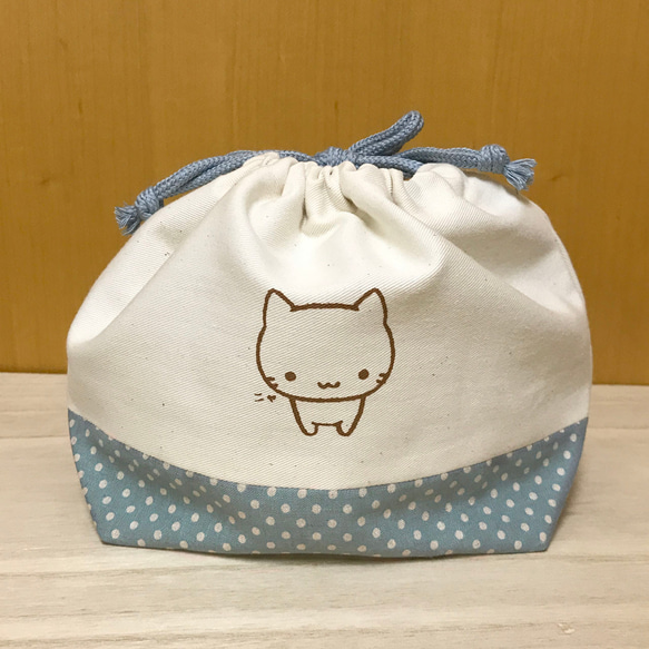 ミコちゃん　お弁当袋〈あさぎ〉