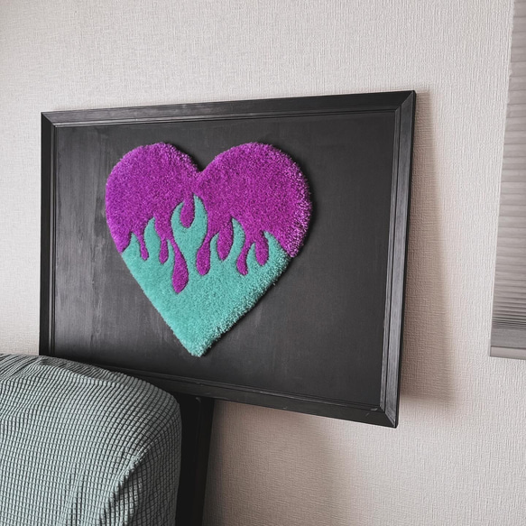 Framed rug バーニングハート❤️‍