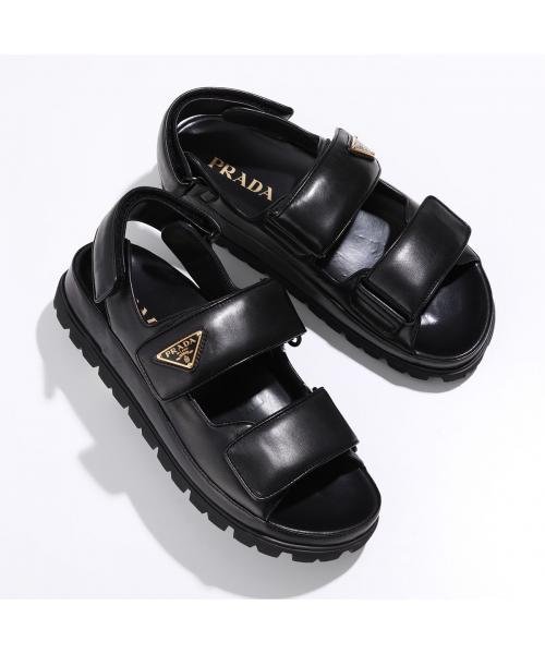 PRADA フラットサンダル 1X416N 038 ナッパレザー