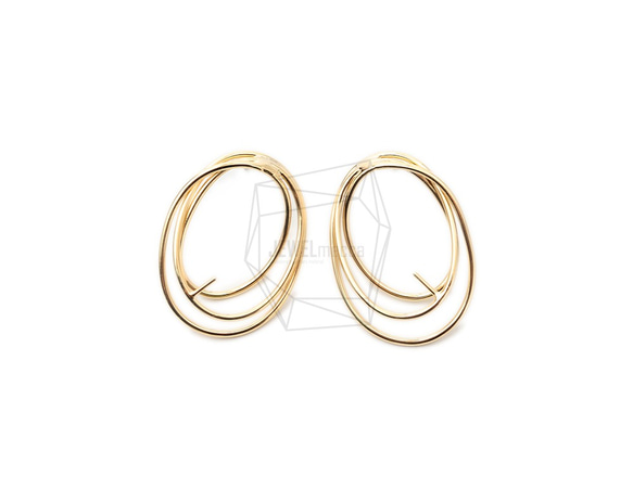 ERG-1740-G【2個入り】トリプルラウンドピアス,Triple round Post Earring