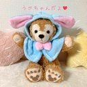 ssダッフィー用♡水色たれみみうさちゃんポンチョ♡