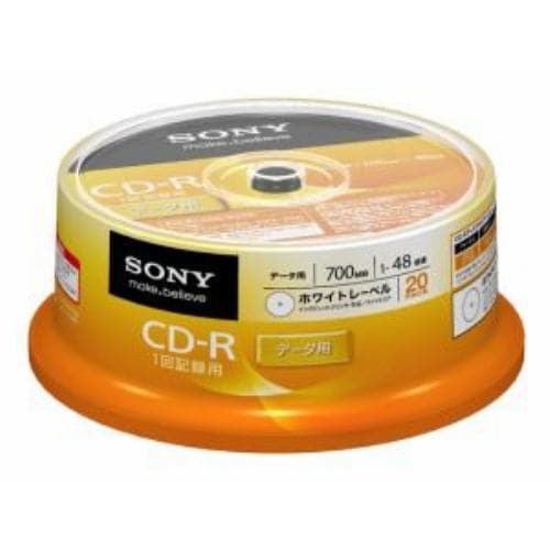 ソニー 20CDQ80GPWP 1～48倍速対応 データ用CD-Rメディア 700MB・20枚