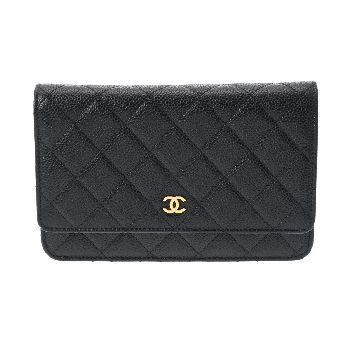 CHANEL シャネル マトラッセ チェーンウォレット 黒 ゴールド金具 AP0250 レディース キャビアスキン ショルダーバッグ Aランク 中古 