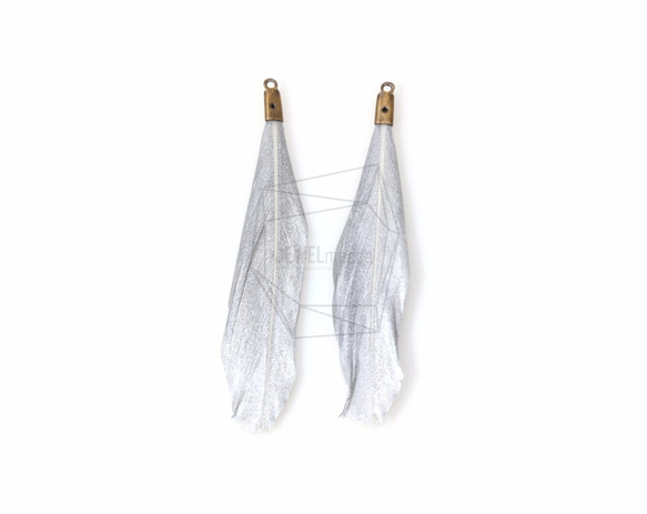 BSC-044-G【5個入り】ダックフェザーチャーム,Gray Color Duck Feather Charm