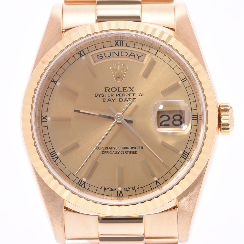 【年末の贈り物】ROLEX ロレックス デイデイト 18238 メンズ YG 腕時計 自動巻き シャンパン文字盤 Aランク 中古 _画像1