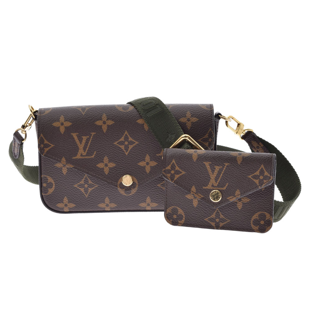 LOUIS VUITTON ルイヴィトン モノグラム ミュルティ ポシェット アクセソワール ブラウン/カーキ M80091 レディース モノグラムキャンバス ショルダーバッグ 未使用 