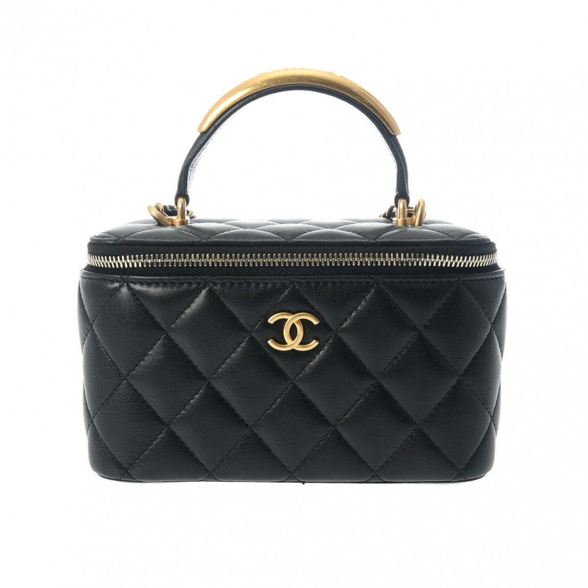 CHANEL シャネル マトラッセ バニティ チェーンショルダー ブラック ゴールド金具 AP2199 レディース ラムスキン ショルダーバッグ Aランク 中古 