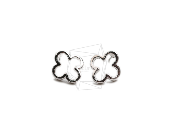 ERG-2251-R【2個入り】クローバーピアス/Clover  Ear Post/ 13.7mm x 15.5mm