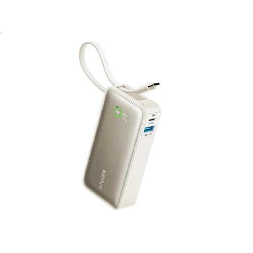 アンカー A1259N21 Nano Power Bank 10000mAh（30W、Built-In USB-C Cable） モバイルバッテリー USB PD対応 3ポート ホワイト