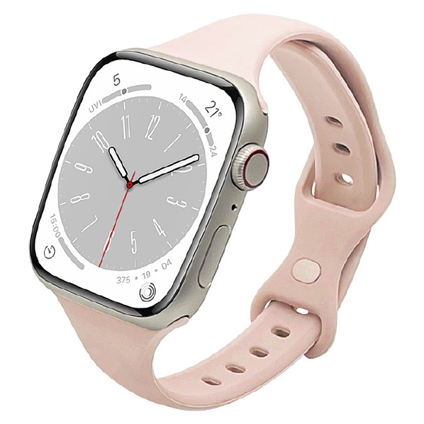 ラスタバナナ Apple Watch Series 8/7/6/5/4/3/SE(第2世代)/SE [41/40/38mm]用シリコンスタンダードバンドSlim ピンク RBAWSS7443PK