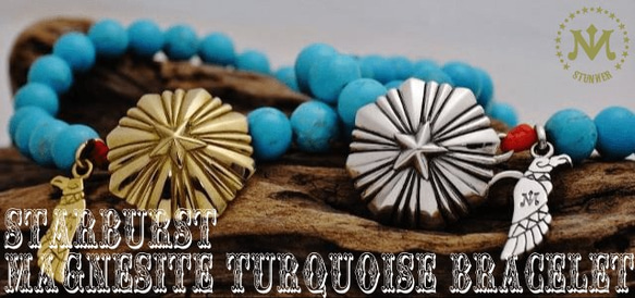 STARBURST MAGNESITE　TURQUOISE BRACELET【STUNNER】