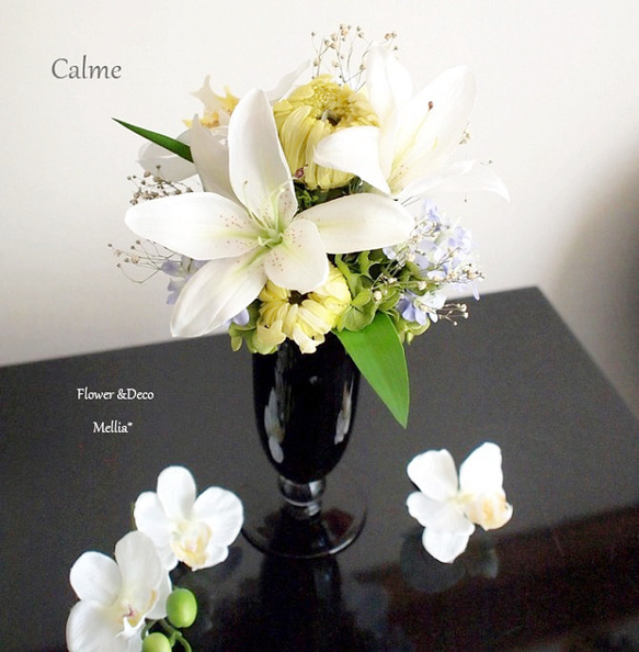 【Creema限定作品】仏花・花器付き・ゆりCalme