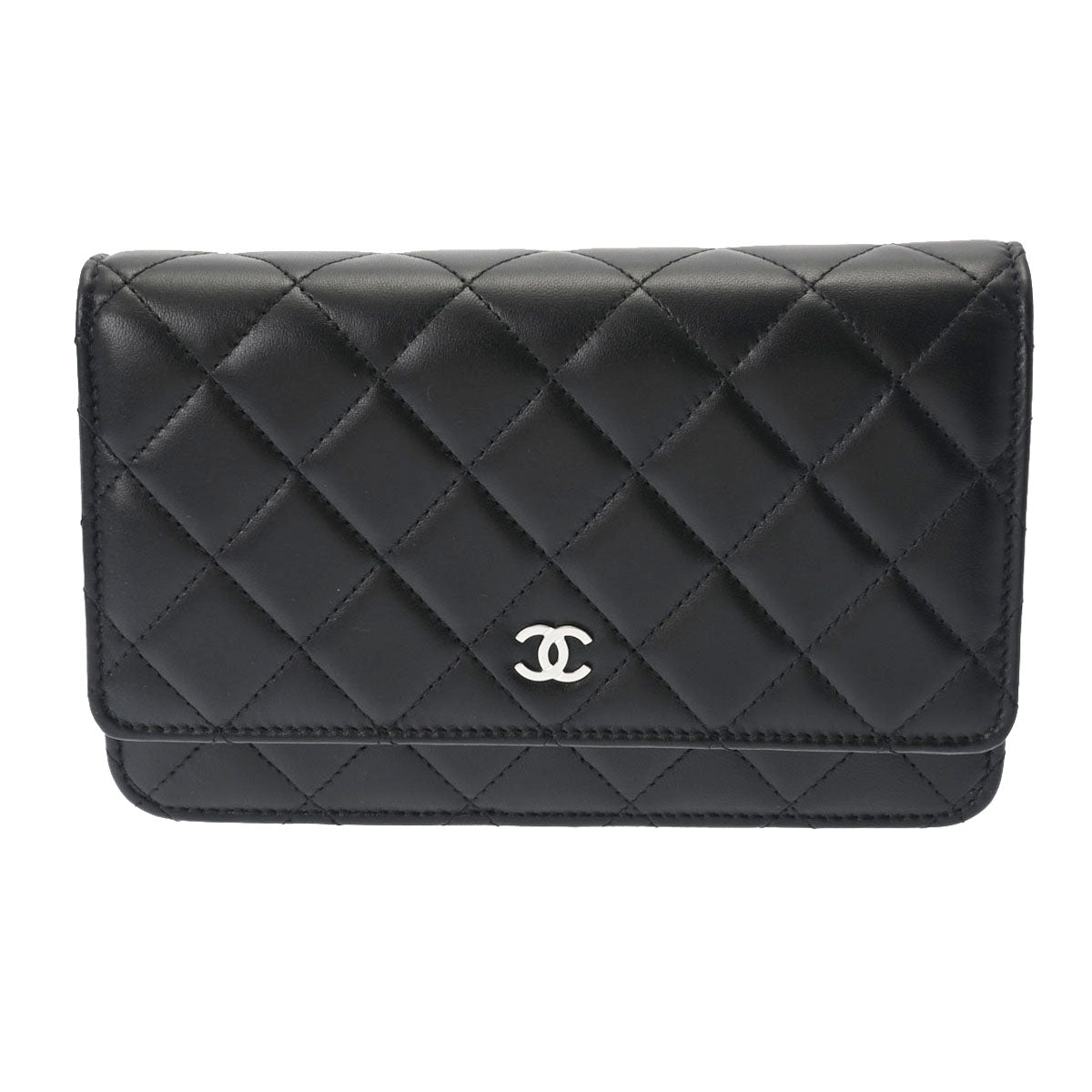 CHANEL シャネル マトラッセ クラシック チェーンウォレット 黒 シルバー金具 レディース ラムスキン ショルダーバッグ 未使用 