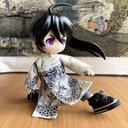 1/12サイズ◆チャイナ服（長袍・銀竜Ⅲ）/チャンパオ