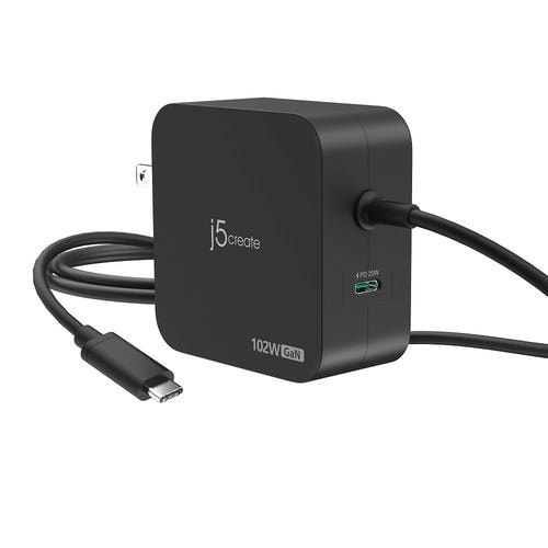 j5 create JUP25102 102W GaN採用 PD3.0 USB-C 2-Port Wall Charger