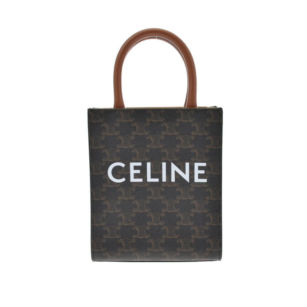 CELINE セリーヌ ミニバーティカルカバ 2WAY タン 194372BZK レディース  トリオンフキャンバス/レザー ハンドバッグ ABランク 中古 