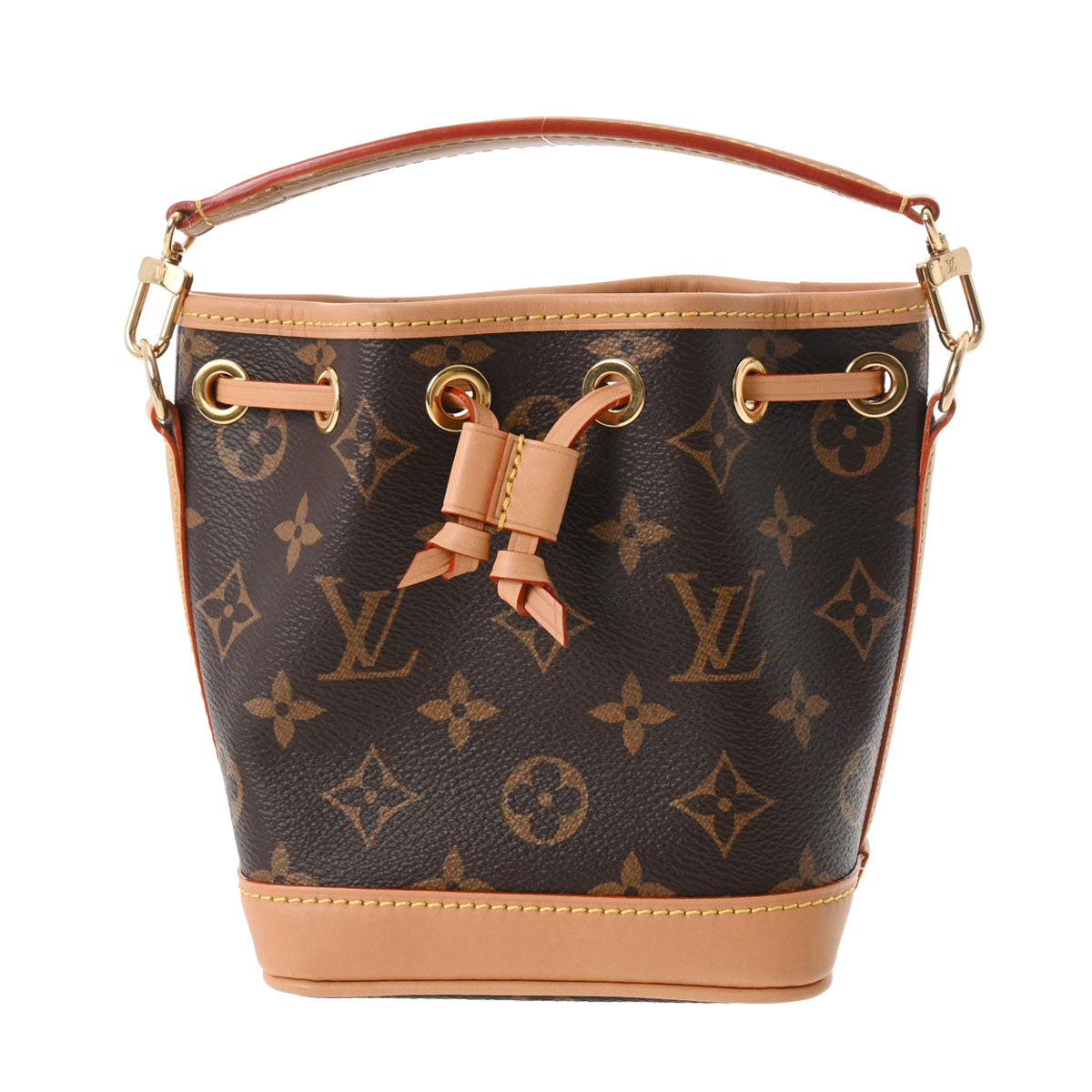 LOUIS VUITTON ルイヴィトン モノグラム ナノノエ ブラウン M81266 レディース モノグラムキャンバス ショルダーバッグ 新同 中古 