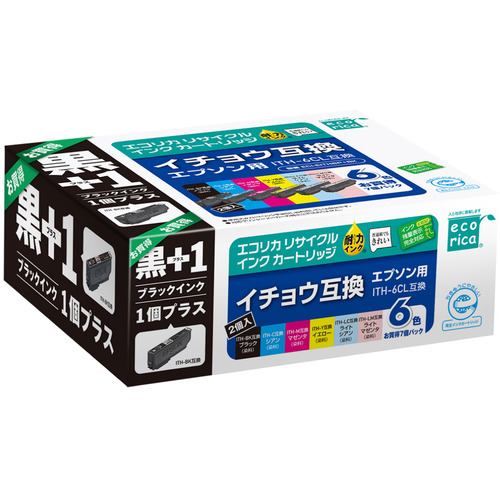 【推奨品】エコリカ ECI-EITH6P+BK エコリカ EPSON ( エプソン ) ITH-6CL+ITH-BK 対応 リサイクル インク カートリッジ