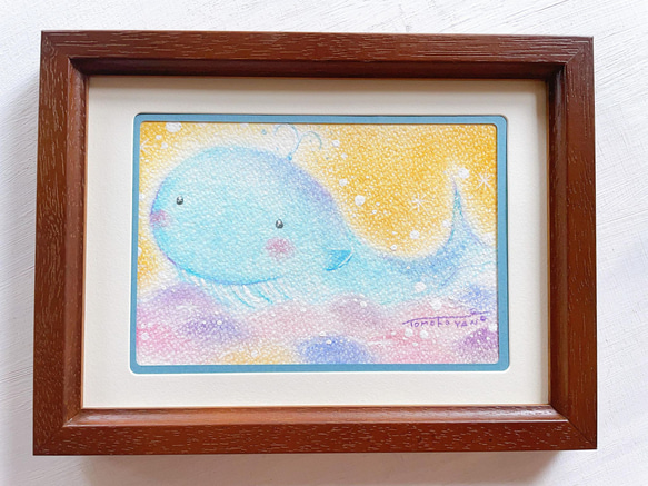 】原画　クジラの絵 癒し くじら 鯨 ホスピタルアート ヒーリングアート プレゼント ギフト