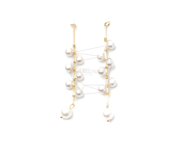 ERG-1298-G【2個入り】パールタッセルチャーム,Pearl Tassel Earring Charm