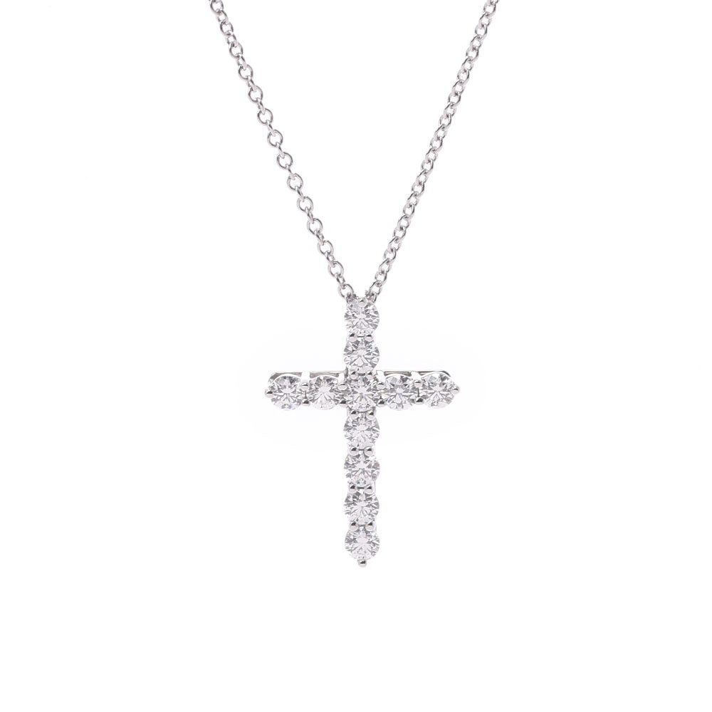 TIFFANY&Co. ティファニー スモールクロス ユニセックス PT950/ダイヤ ネックレス Aランク 中古 