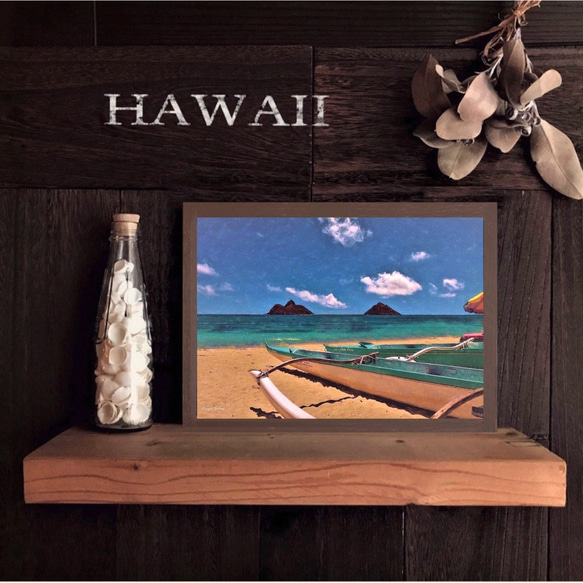 【送料無料】南国の風景☆HAWAII No.560   フレーム付 　A4サイズ