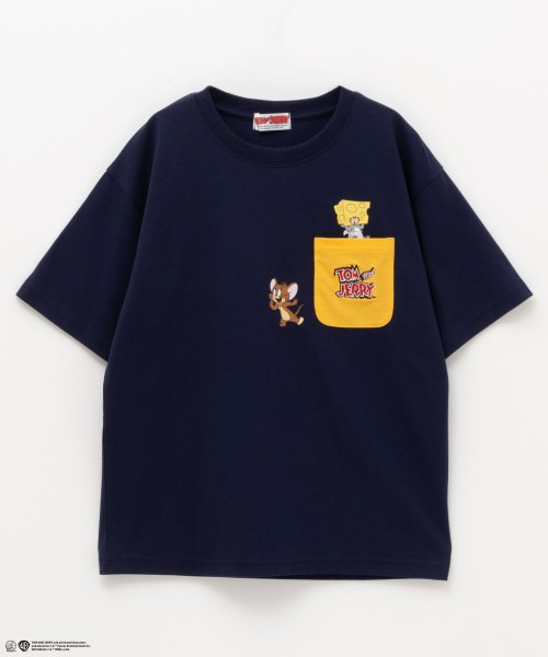 Tom and Jerry ポケット付きTシャツ 335147204－A