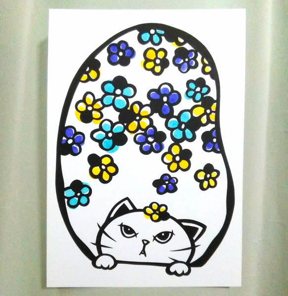 【切り絵】原画　A5サイズ　flower19