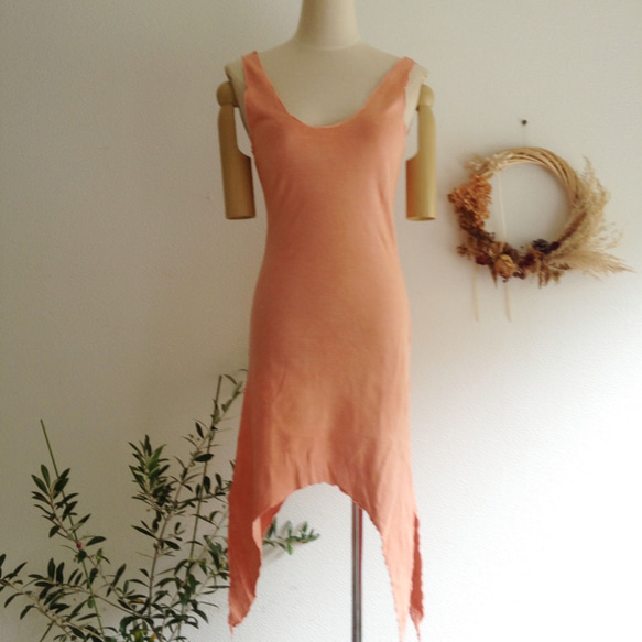 organic cotton Lakshmi dress　蓮華色