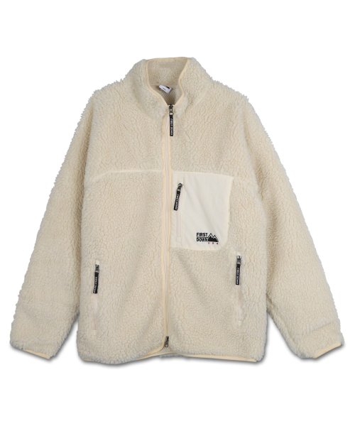 FIRST DOWN ファーストダウン ジャケット ブルゾン ボア フリース メンズ レディース BOA FLEECE JACKET ブラック ホワイト チャコ