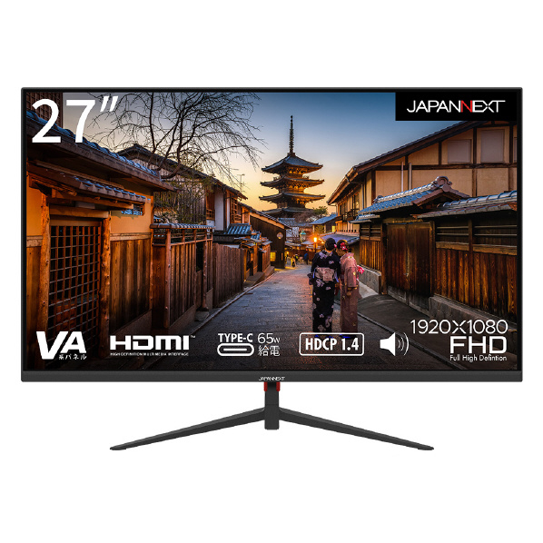 JAPANNEXT 27型液晶ディスプレイ ブラック JN-V27FLFHD-C65W