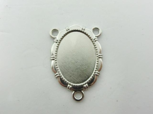 再販＜3個＞18×13mm:３カン付きオーバルコネクターセッティング（シルバー）