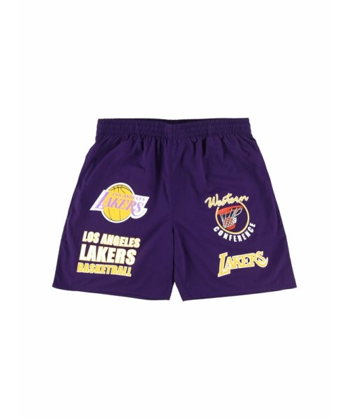 レイカーズ マルチヒット ナイロン ショーツ ヴィンテージロゴ NBA MULTI HIT NYLON SHORTS VINTAGE LOGO LAKERS