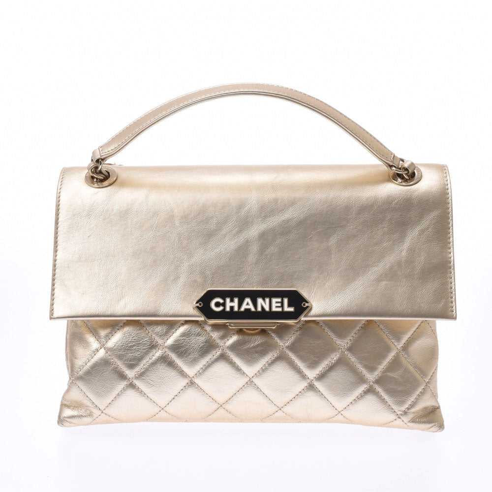 CHANEL シャネル マトラッセ チェーンショルダーバッグ ロゴプレート ゴールド レディース カーフ ショルダーバッグ Aランク 中古 