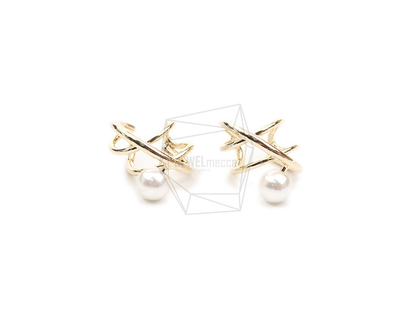 ERG-2084-G【2個入り】パールラウンドイヤーカフ/Pearl Round Earcuffs Earrings