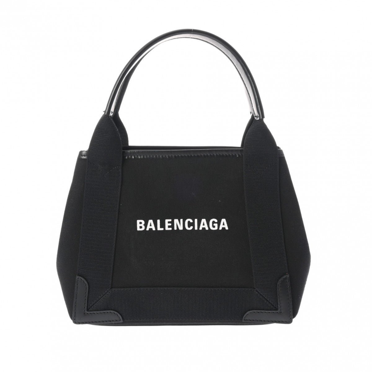 BALENCIAGA バレンシアガ ネイビーカバス XS 2WAY ブラック 390346 レディース キャンバス レザー ハンドバッグ Aランク 中古 