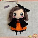 イーマリー　お着替えハロウィンセット(ワンピース、マント、リボン、パニエ)オレンジ