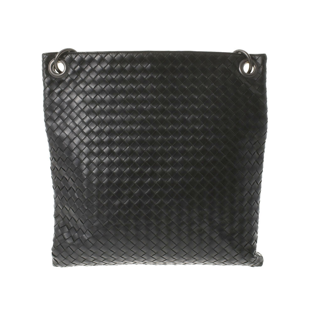 BOTTEGAVENETA ボッテガヴェネタ イントレチャート ショルダーバッグ 黒 レディース レザー ショルダーバッグ Bランク 中古 