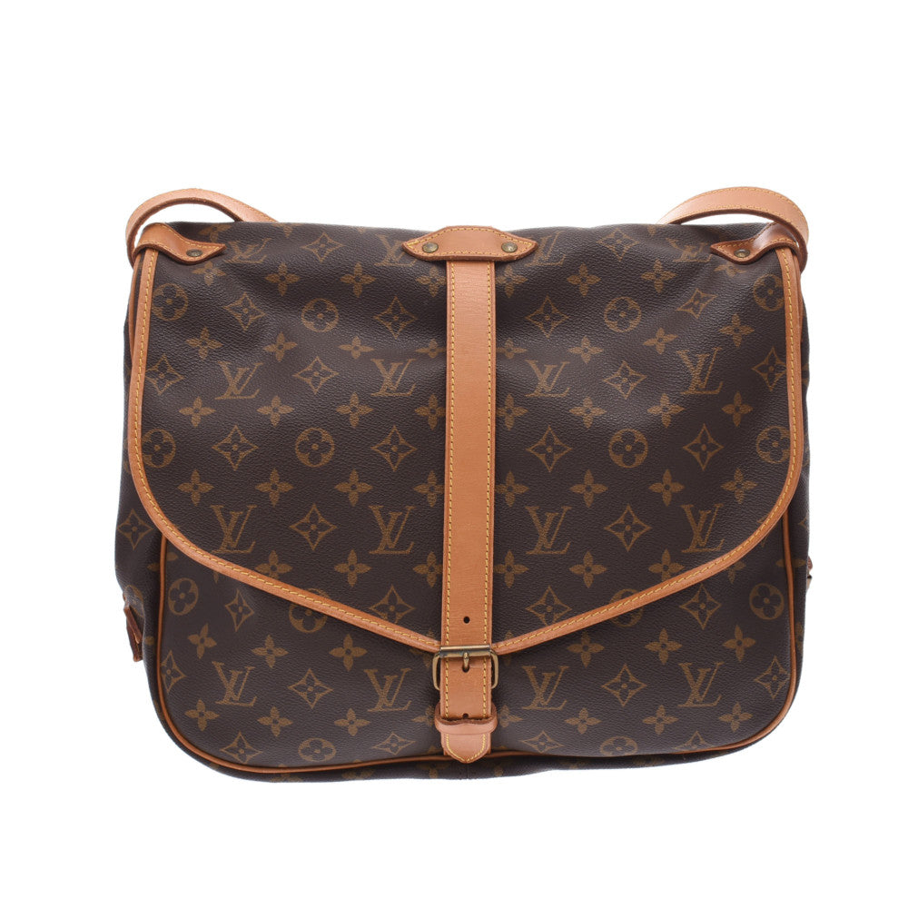 LOUIS VUITTON ルイヴィトン モノグラム ソミュール35 ブラウン M42254 ユニセックス モノグラムキャンバス ショルダーバッグ Bランク 中古 