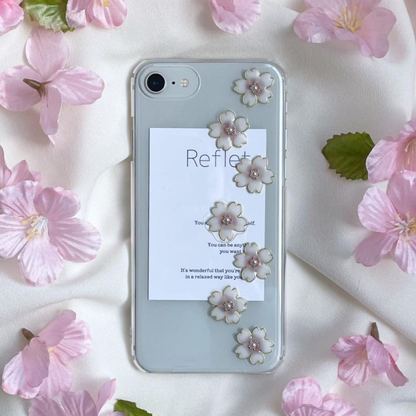 桜の花のphoneケース(スマホケース・iphoneケース) 花柄 さくら 春 クリアケース