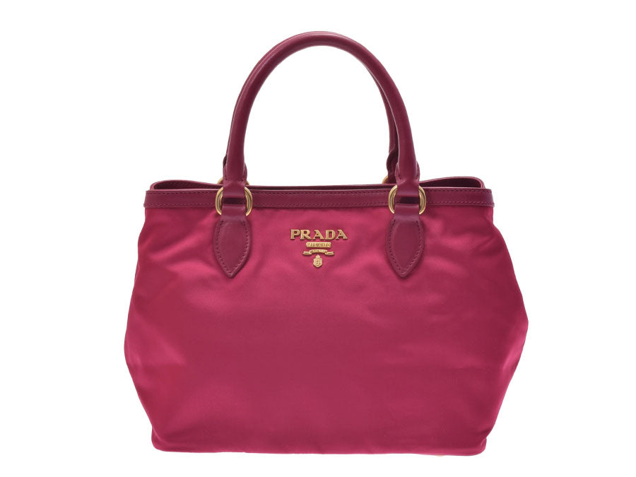 プラダ 2WAYハンドバッグ ピンク系 1BA172 レディース ナイロン レザー 未使用 美品 PRADA ストラップ付 ギャラ 中古 