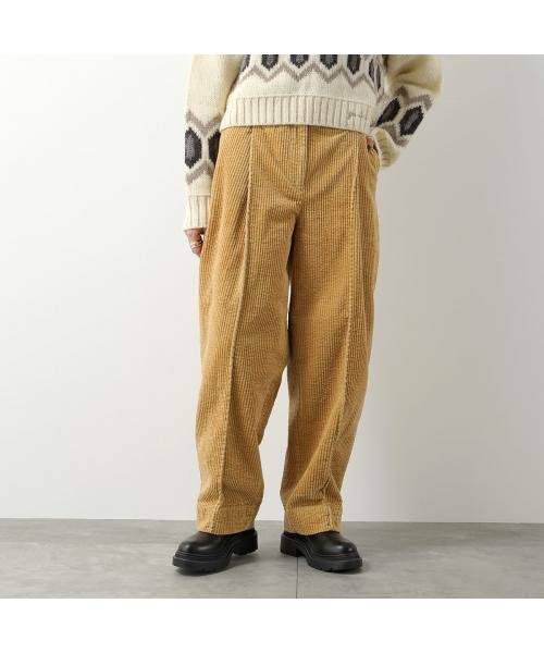 GANNI ワイドパンツ Corduroy Relaxed Pleated PANTS F8552 6303